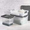 Durable Clear Plastic Stacker Box with Lid 40qt Heavy Duty Storage Bin Stackable Garage Basement Attic Organization