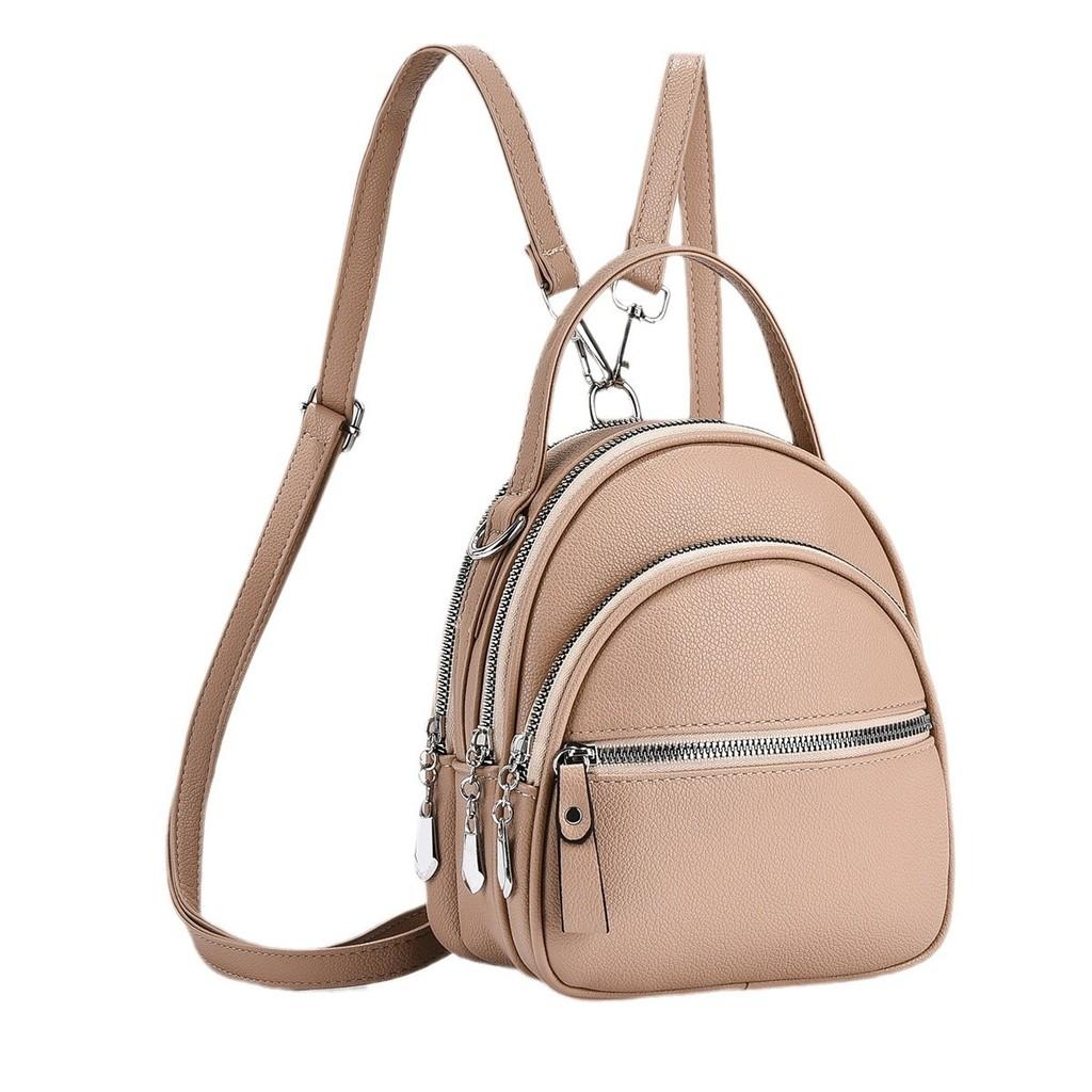 Stylish Macaron Color Block Backpack Versatile Spacious Lightweight Tote Bag For Women