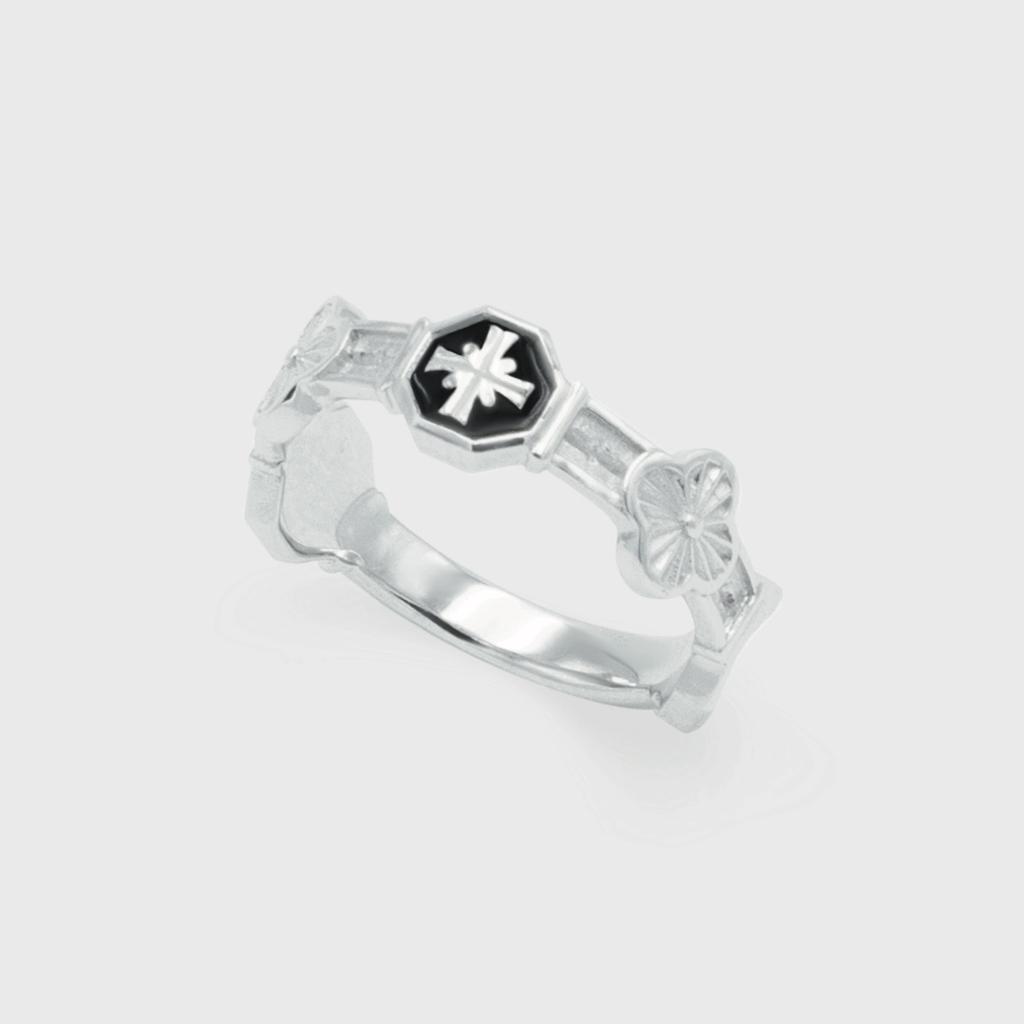 Musee.Art Cross Angle Flower Miss Ring (D Type)