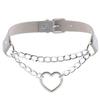 Day Collar Heart Pendant Choker Silver Chain Necklace Collars & Leashes