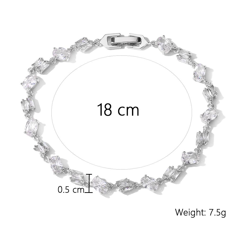 Uilz Fashion Luxury Full Zircon Bracelets for Women Charm Silver Color Crystals Bracelets Women's Wedding Party Jewelry