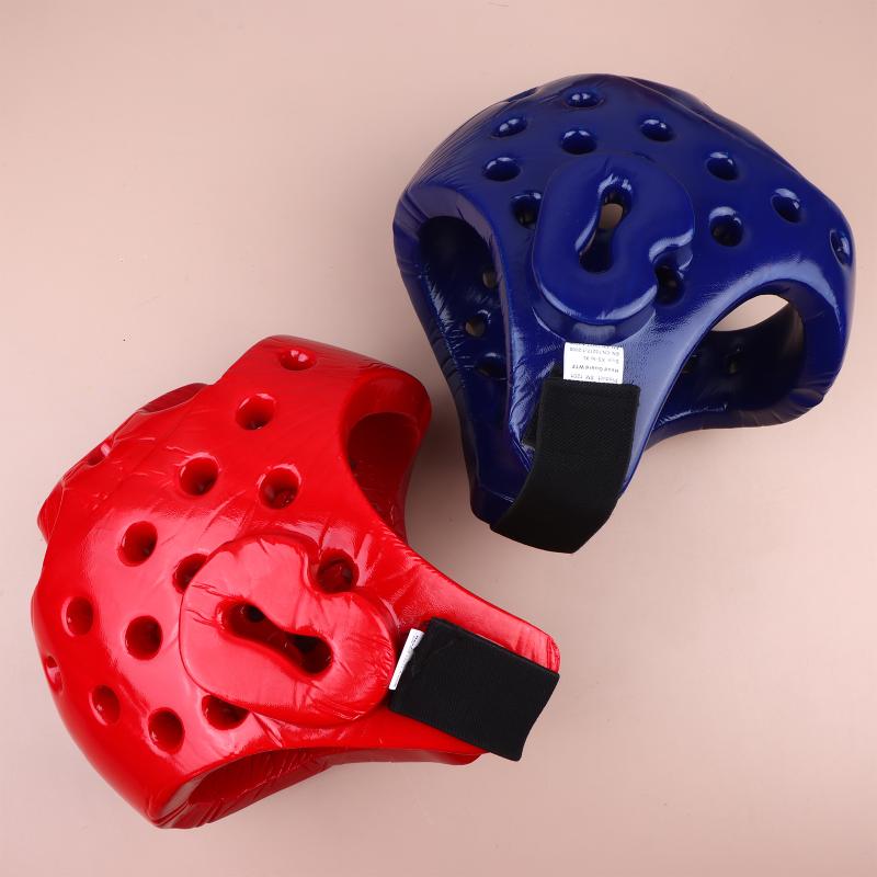 Head Protection Taekwondo Helmet Gear Portable S/M/L Kickboxing Helmet Pu Material One-Time Molding Muay Thai Helmet Fitness