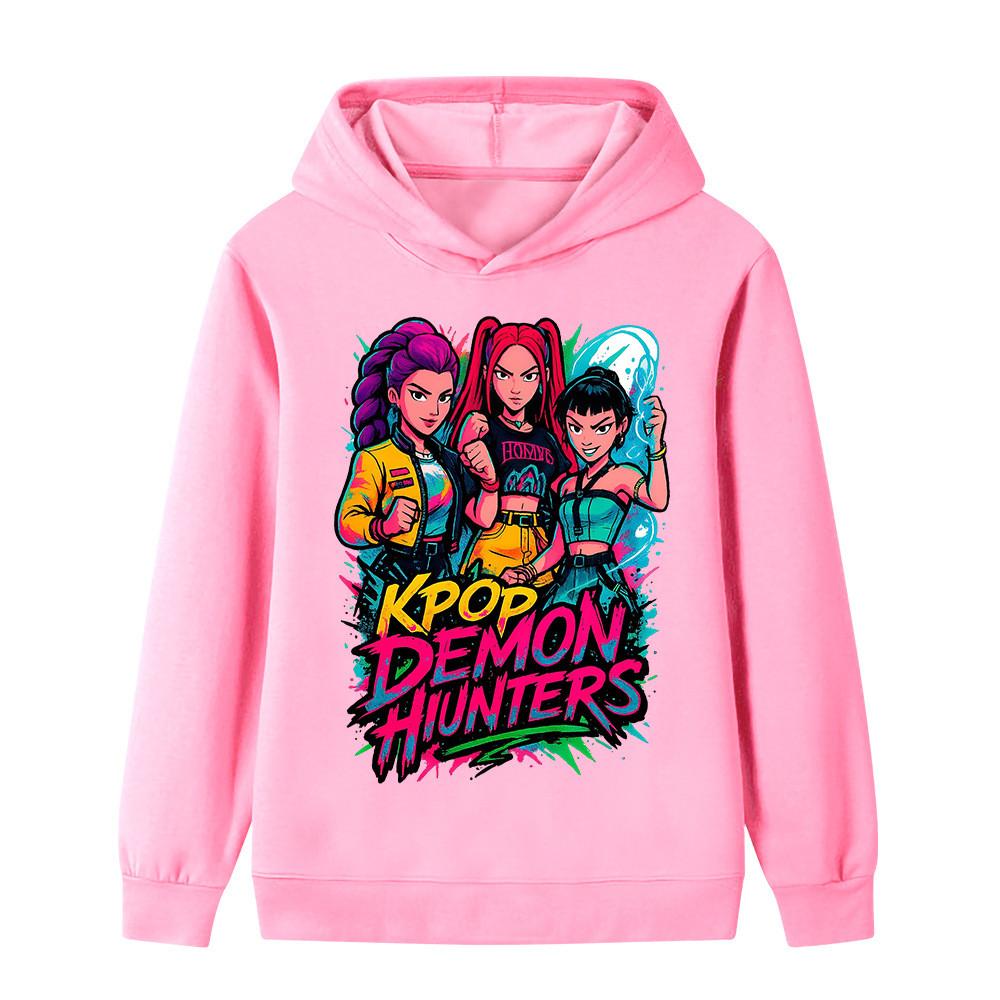B1215 Kids Boys Girls Sajaboys Kpop Rumi Zoey Mira Print Long Sleeves Hoodie