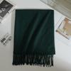 Autumn and Winter New Imitation Cashmere Scarf Female Korean Version Versatile Solid Color Shawl Dual-purpose Thickened Warm Couple Fringed Scarf