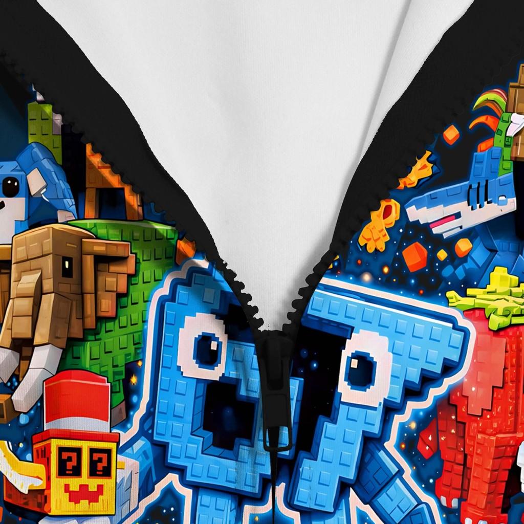 Kids Boys Girls Steal a Brainrot 67 Printed Long Sleeves Zipper Hooded Jacket Coat