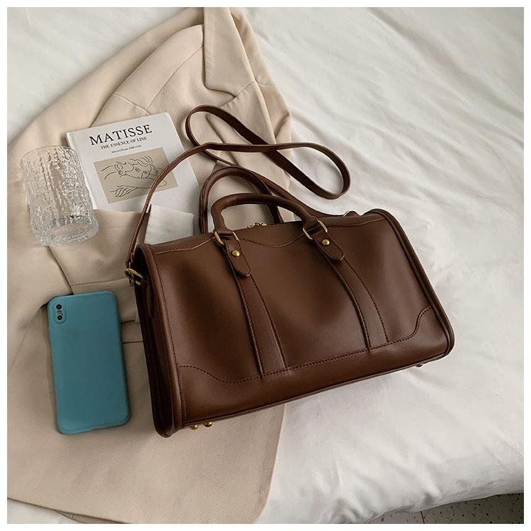 Brand Design Bost Handbag for Womoen Big Totes Pu Leather Female Shoulder Crossbody Bags Large Capacity Travel Bag Brown