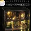 moin moin Dollhouse Miniature DIY Kit Scale no Antique Retro Style LED Light Acrylic Case Set, 1/24 [English Instructions], "Kourou Shojo" (Bookstore