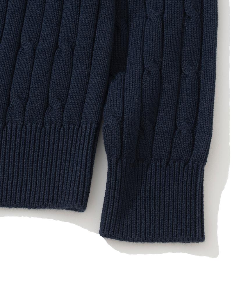 KNITTED [Nitied X Fashion Planet] Cable Round Knit Navy