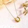 18K Gold-Plated Pearl Pendant Necklace – Elegant U-Shaped Clavicle Chain In Titanium Steel Design for Women