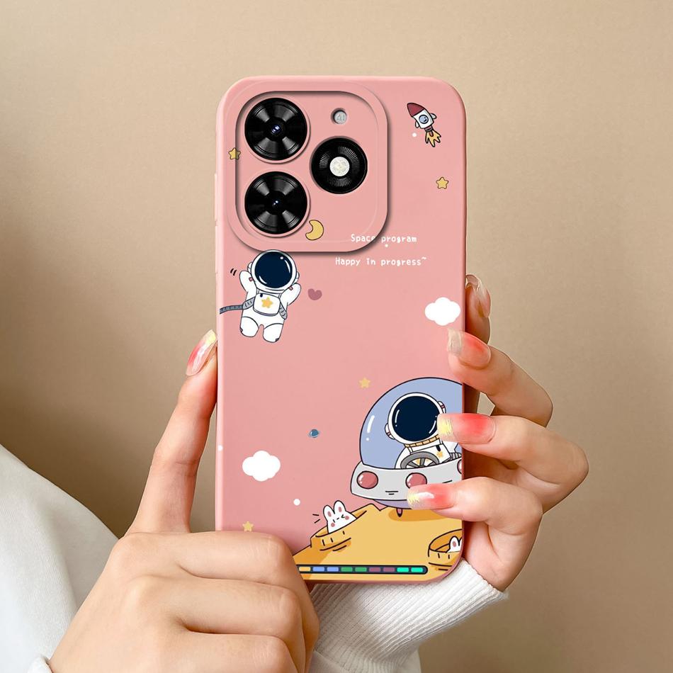 Case For Tecno Spark Go 2024 Cute Pilot Soft Liquid Silicone Upgrade Lens Protection Back Cover For Tecno SparkGo Coque Bumper