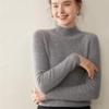 Women's Autumn/Winter Cashmere Sweater: Long Sleeve, Twelve Gauge, Half-High Collar, Patterned Warm Base Layer for Elegant Commute.
