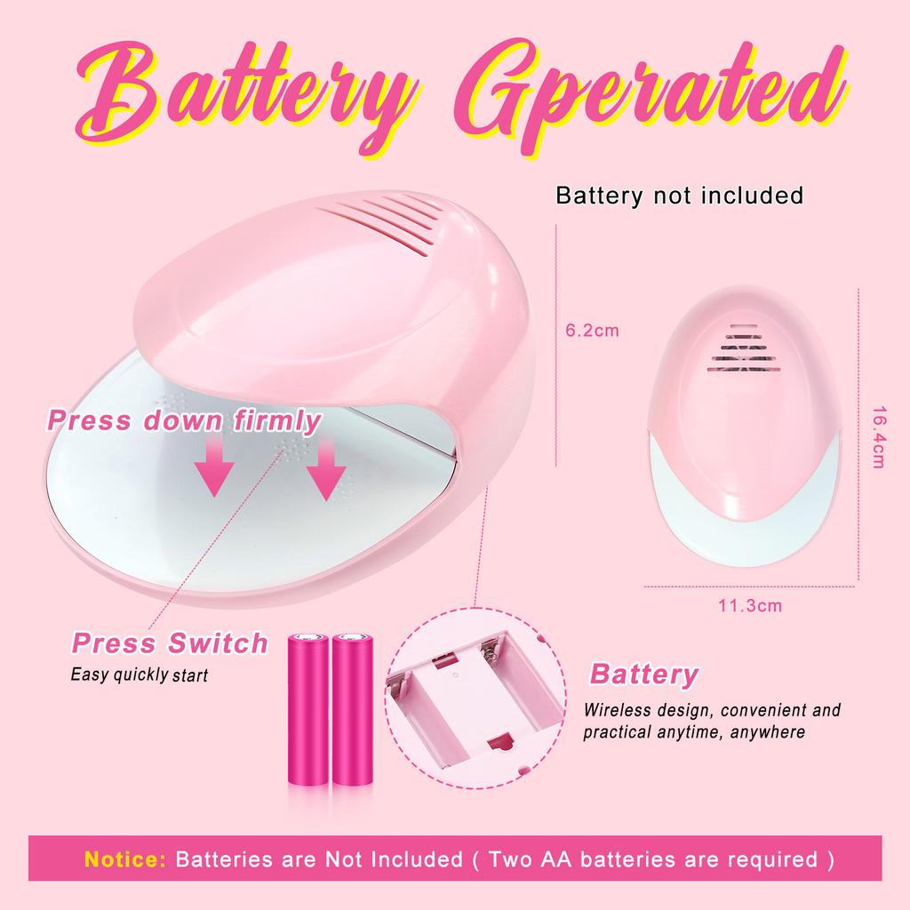 Portable Nail Polish Dryer For Adults Women Nail Art Tool Quick Drying Nail Fan Battery Operated For Home And Travel Use