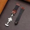 Vintage 18mm 20mm 22mm Cowhide Watch Strap Quick Release Wrist Band Butterfly Buckle Leather Bracelet Stitching Brown Straps