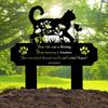 Cat Grave Marker Outdoor Memorial – 12in Metal Pet Memorial Plaque with Garden Cat Silhouette, Weatherproof Headstone for Yard or Indoor Tribute,