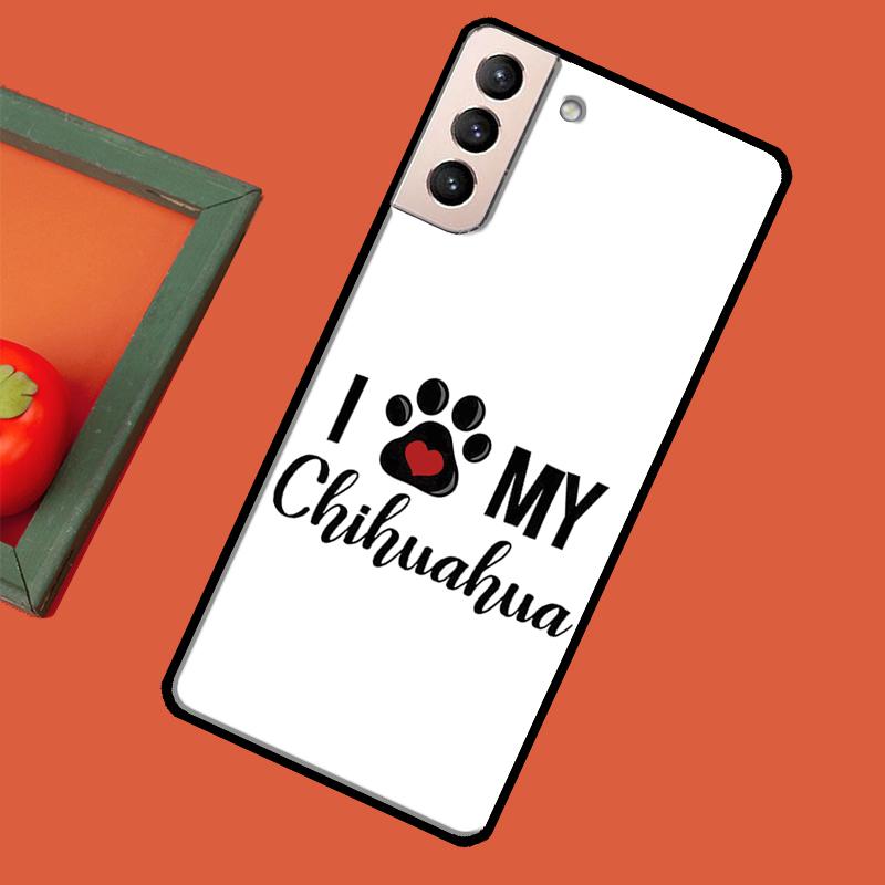 Love Chihuahua Dog Mom Puppy Soft Case For Samsung Galaxy S23 S22 S21 Ultra Note 20 Note 10 S8 S9 S10 Plus S20 FE Cover