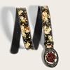 Border Bead Floral Jeans Belts Bohemian Style Retro Rose Flower Belt  Women's Accessories