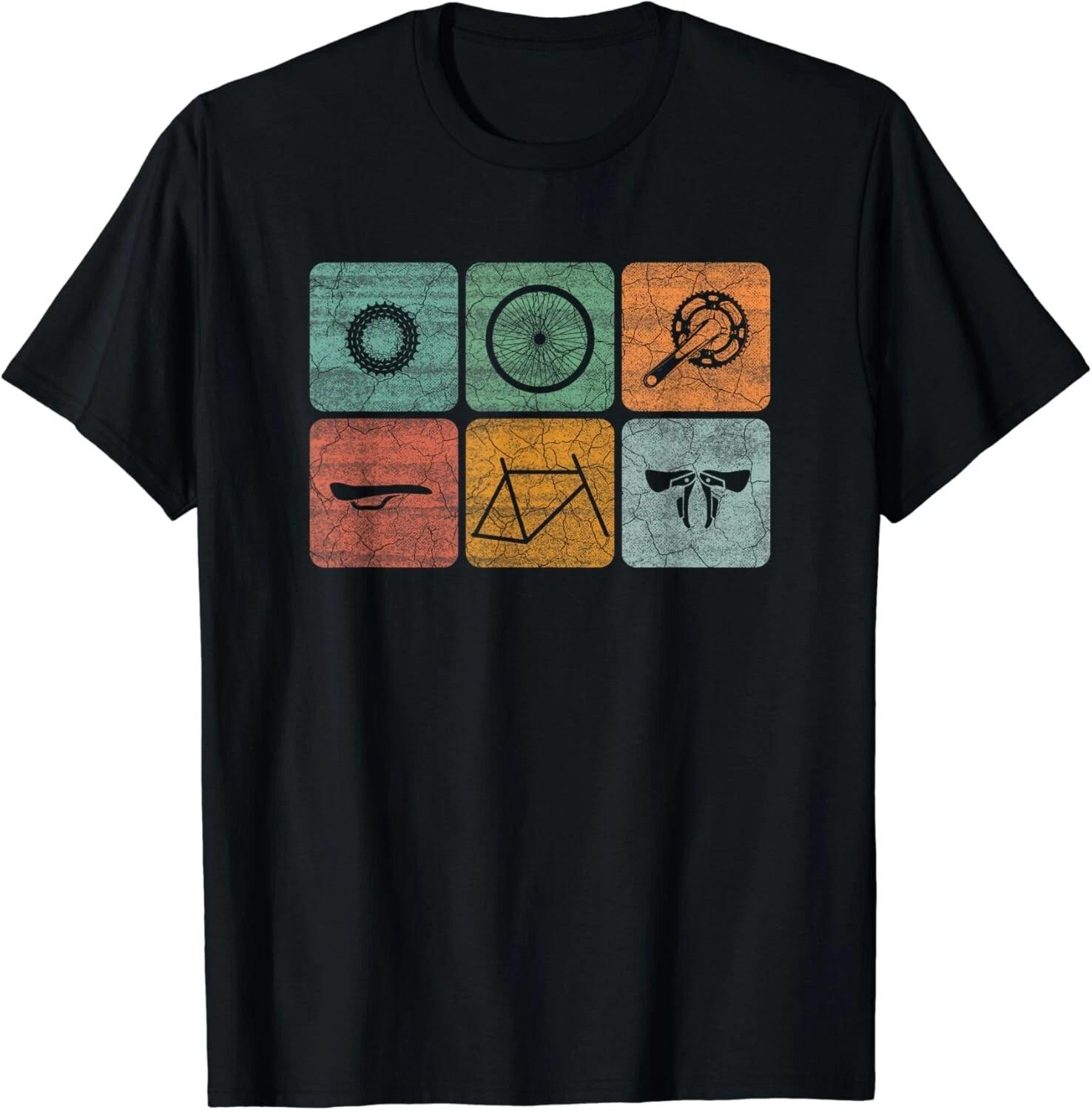Biking Cycling Vintage Bicycle Parts Cyclist Gift Unisex T-Shirt 2XL