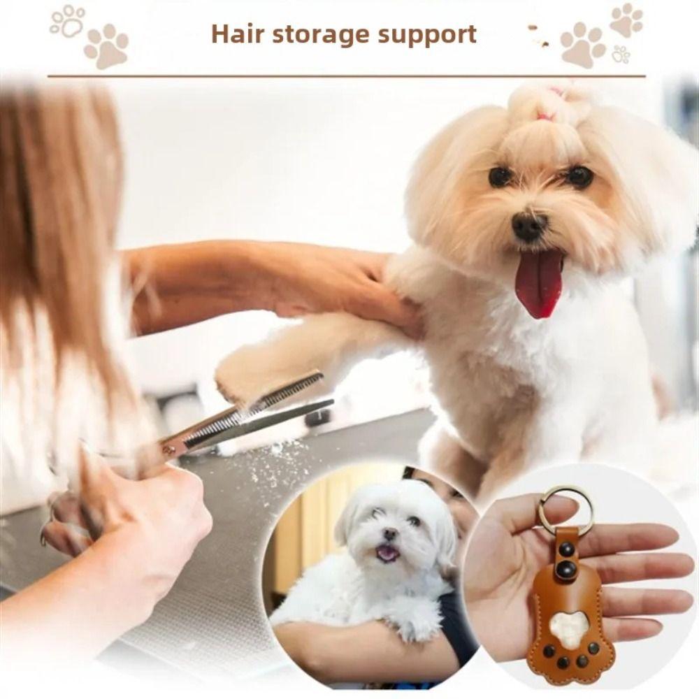 PU Leather Dog Hair Storage Pendant Cat Dog Fur Container Pendant  Jewelry Accessories