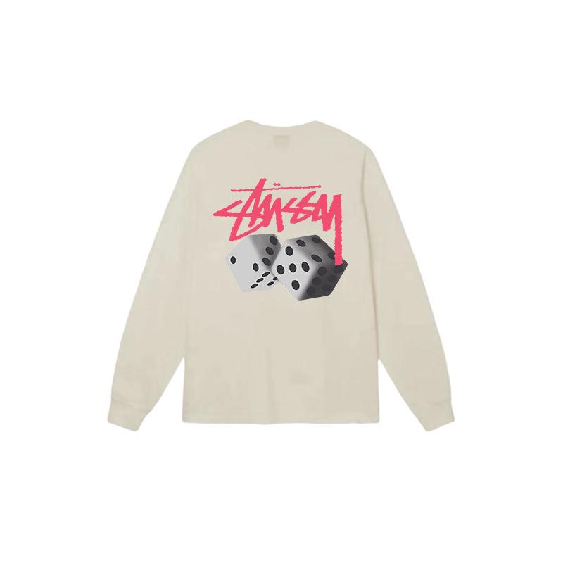 STU SS25 dice printing long-sleeved t-shirt for men and women of the same style, spot classic