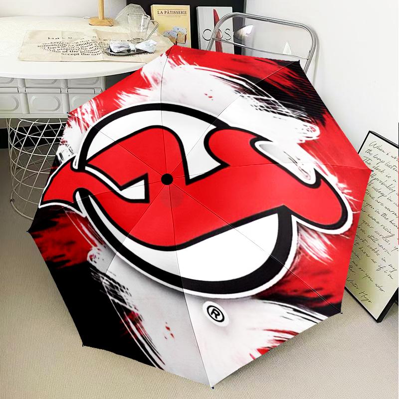 Jersey Devils Logo Umbrella Folding Umbrella, Automatic Umbrella 8-Frame for Travel, Camping Use Gift for Halloween Christmas