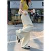 Retro Khaki Wide-leg Pants Jeans Women's Design Loose Straight Slim Sickle Pants
