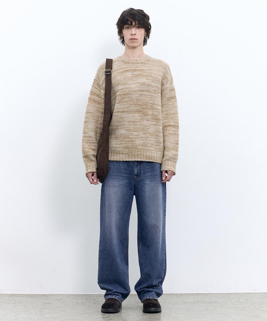 INSILENCE Italian Wool Mixed Pullover Light Beige