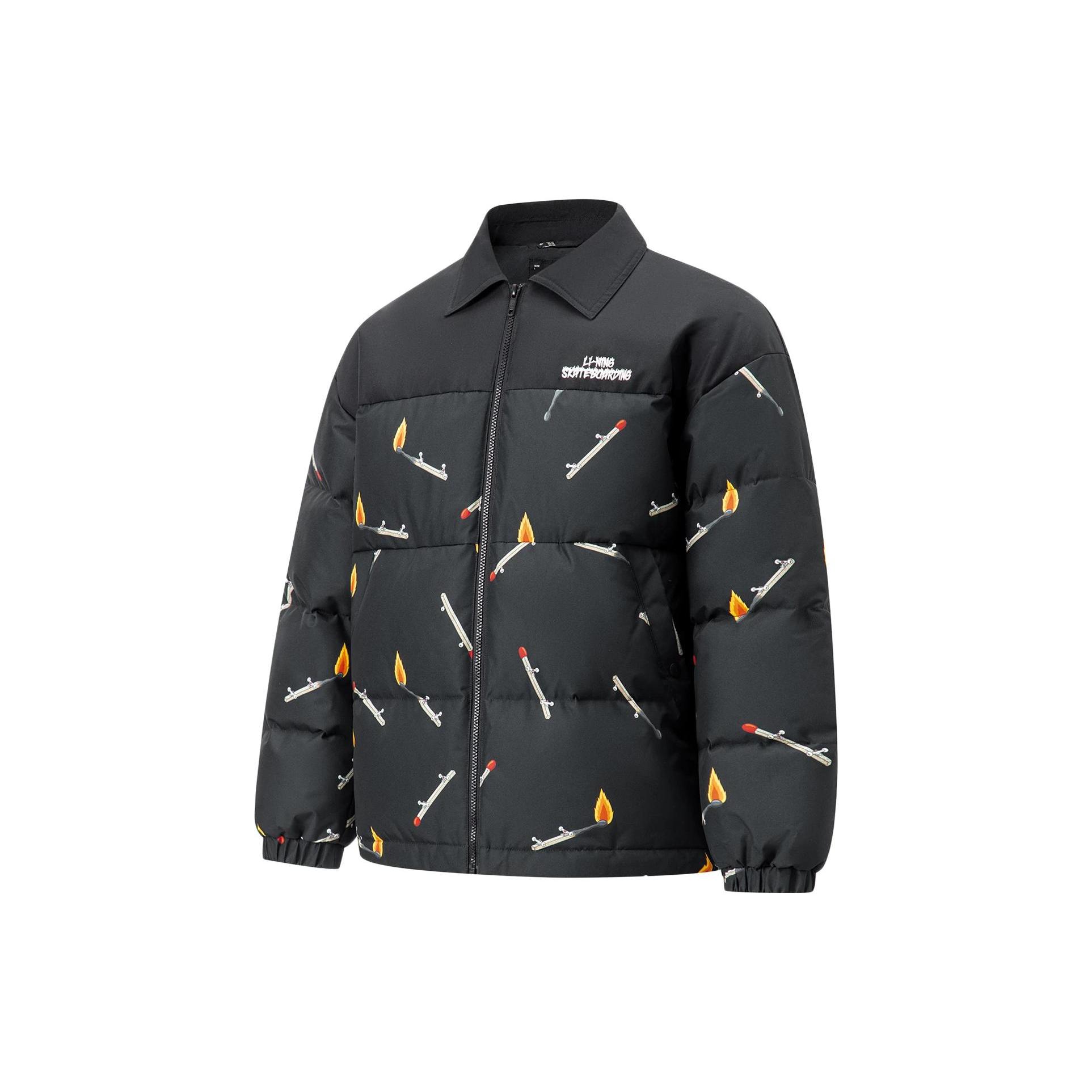 Мужская пуховая куртка Li Ning Черная с принтом AYMT173-4 M