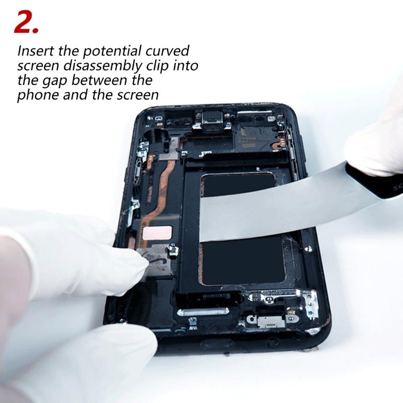High Strength 0.1mm Steel Phone Pry Tool For Curved Display Removal Ergonomic Grip And Slim Design Smartphone Repair Accessory