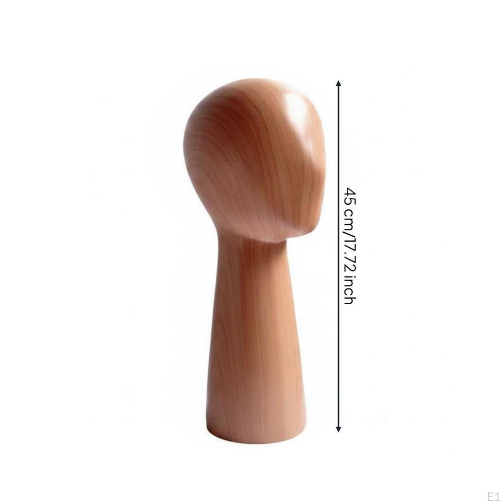 Mannequin Head Fiberglass Hat Display Adult Size for Boutique, Shop Window Dark Wood High