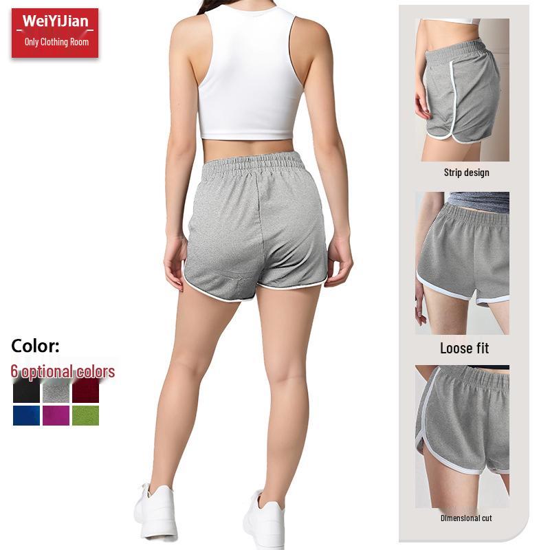 Women's Breathable Summer Sports Shorts - Casual Solid Color Yoga Beachwear