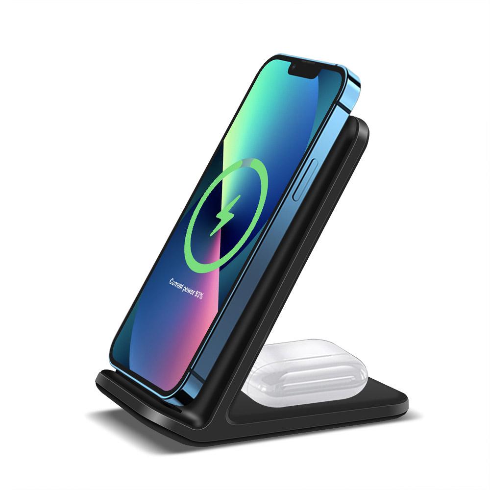 

15w 3 в 1 док-станции беспроводного зарядного устройства складная зарядная подставка для Airpods Pro 2 in 1 чёрный