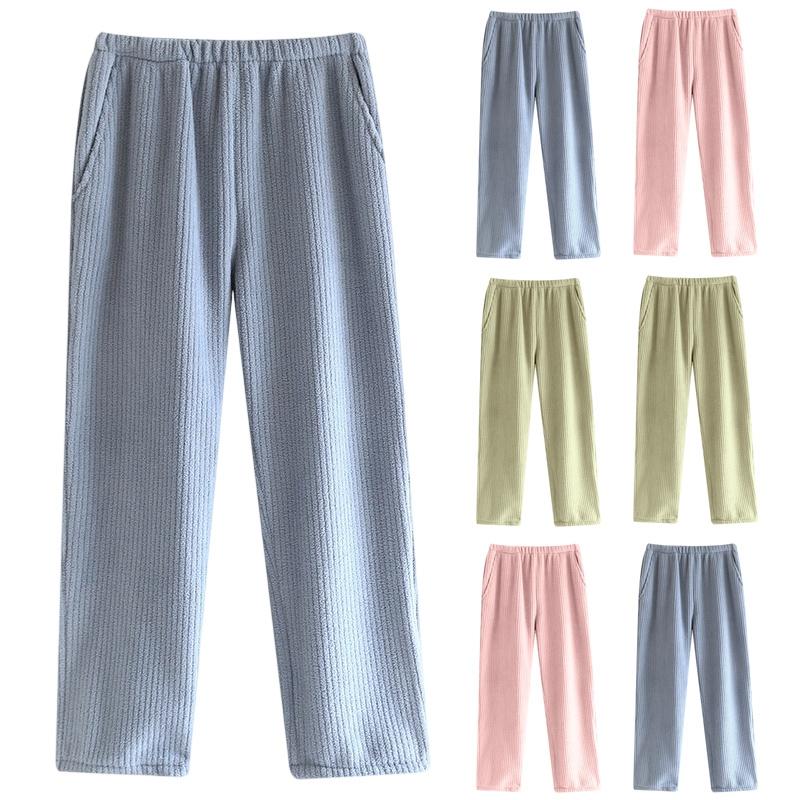 Women's Fashion Fleece Line Thickened Long Pajama Pants