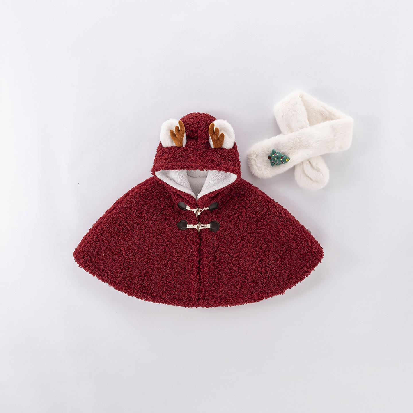 

Очаровательное детское пальто-кейп с капюшоном: Флисовая подкладка, Ветрозащита, Зимнее тепло 80 cm