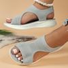 Autumn Women's Low Heel Fish Mouth Slip On Fashion Sandals Plus Size Sporty Style
