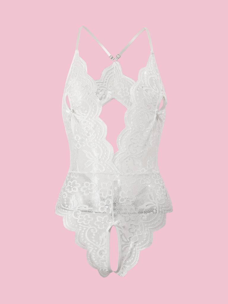 Hollow Crotchless Women's Bodysuit Slim Fit Mesh Lace Sensual Bodysuit Summer Sexy Fashion Sleeveless Sleepwear Erotic Costumes