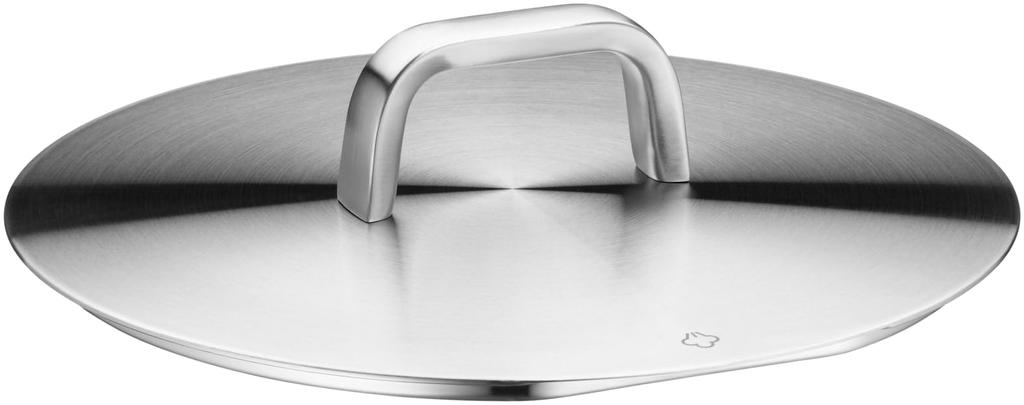 WMF Iconic Large Cooking with Metal Induction Cooking Large Cromargan Polished Stainless Uncoated Pot, 24cm, Lid, Pot, 5.6L, Pot, Steel,