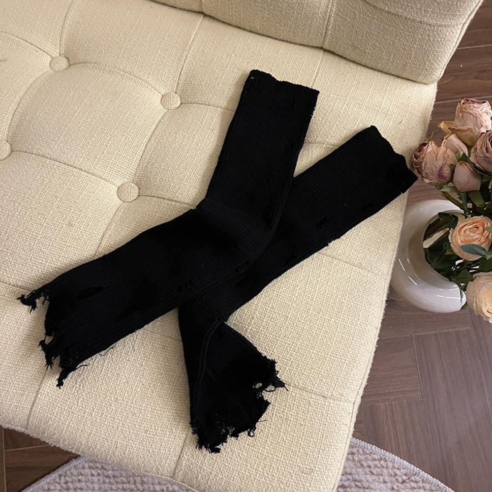 

Наручи Y2K Митенки Нарукавники Панк Рваные Вязаные Рукава Субкультура Перчатки Готика чёрный