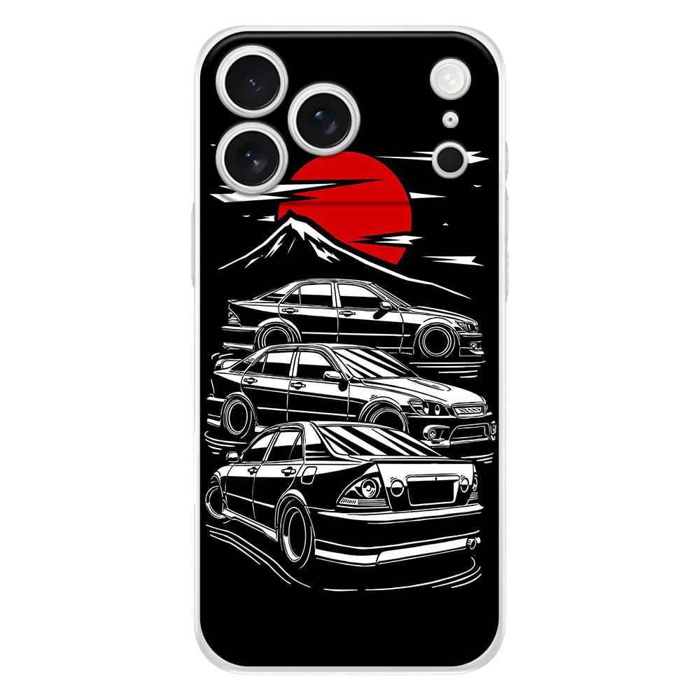 Soft Clear Phone Case For iPhone 17 Air 16E 16 11 15 14 Pro MAX 12 13 7 8 Plus SE Easter Cover Protection Japan JDM Sports Car