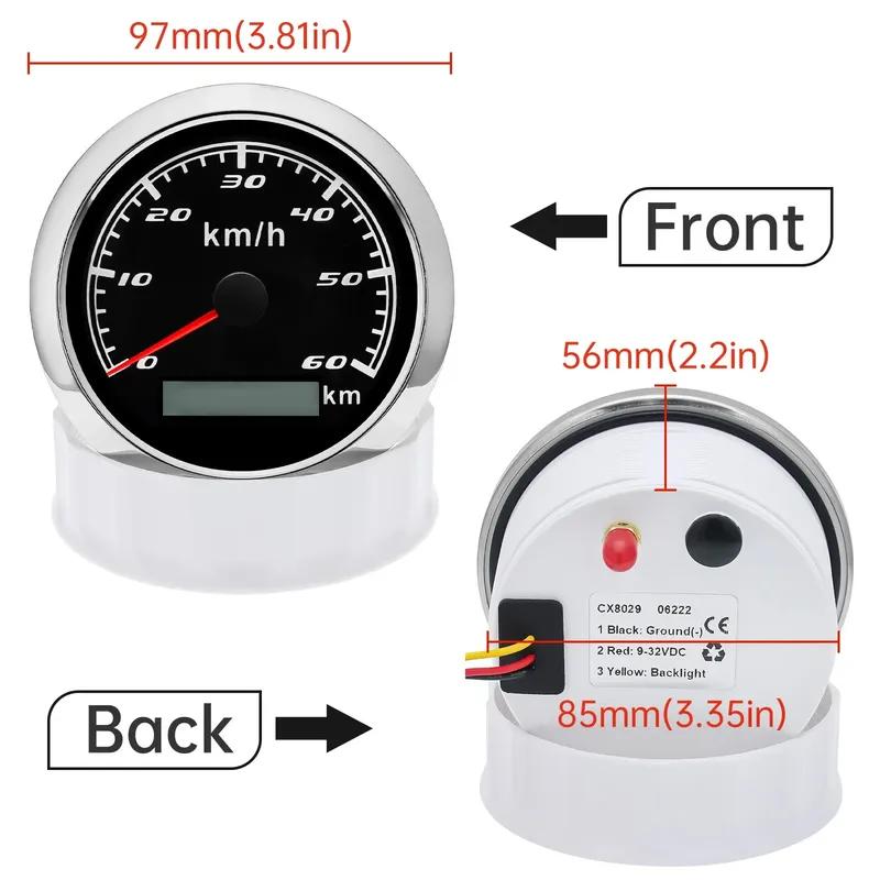 7Color LED Car GPS Speedometer 85MM Waterproof IP67 Speed Meter 60km/h with Antennafor Marine Boat Car ATV Motorcycle