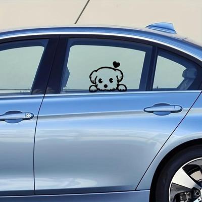 2 Stück/Set Niedlicher Hund Auto Motorrad Offroad-Truck Fenster Wand Spielt die Rolle von Aufklebern Rückspiegelaufkleber Autozubehör