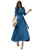 Collecala Tucked Short Puff Ribbon Stylish Perfect for and Summer Formal Wear Women's High-Waisted Dress, Long, Sleeves, Sleeves, Belt, Slimming,
