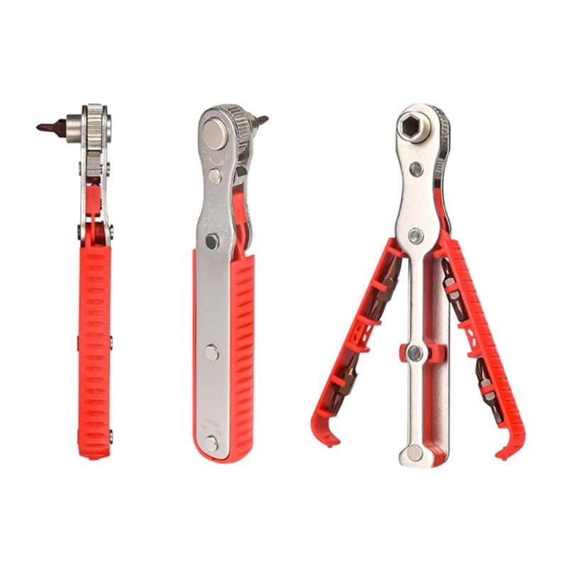 Bidirectional Ratchet Screwdriver Set Ratchet Wrenches Screwdriver Bit Set Ratchet Right Angle Screwdriver Ratchet Offset