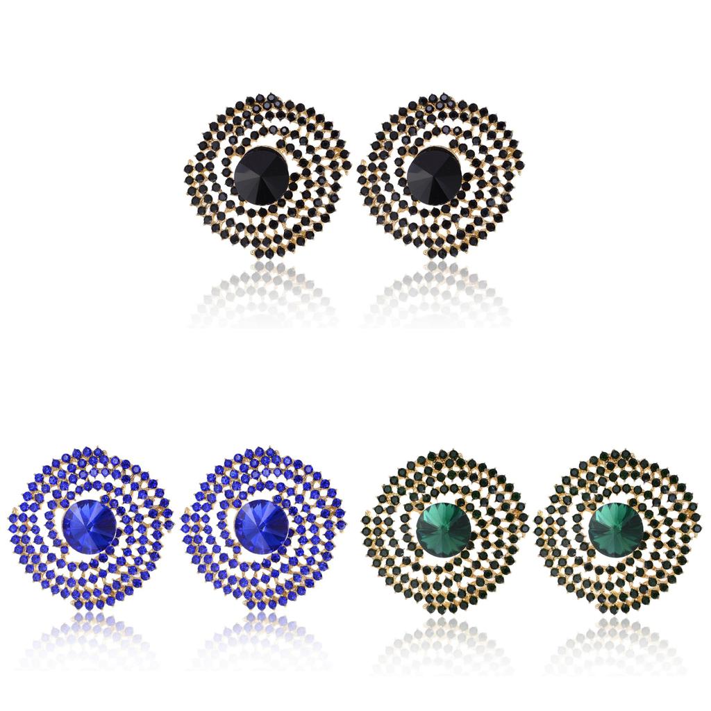 Modern Geometric Alloy Crystal Drop Earrings For Women With Sparkling Water Drill Jewelry Gift