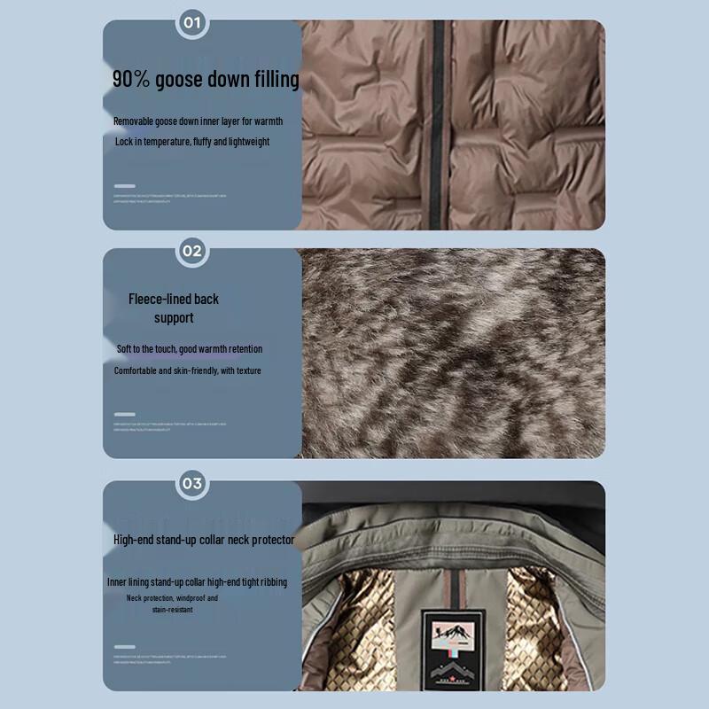 Tucano Men's Detachable Hooded Goose Down Winter Jacket