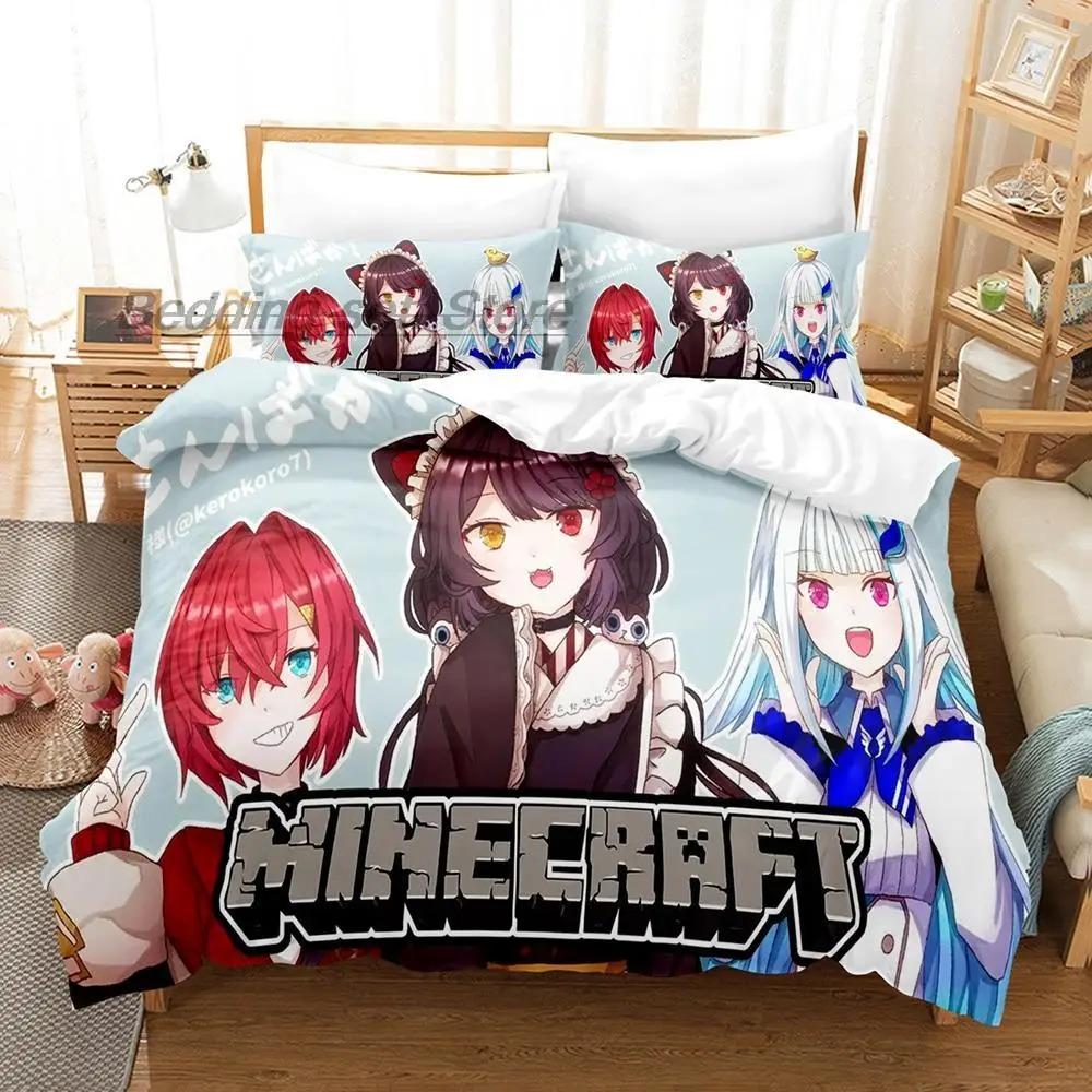 VTuber Ookami Mio Bedding Set Single Twin Full Queen King Size Bed Set Aldult Kid Bedroom Duvetcover Sets 3D Print Kawaii