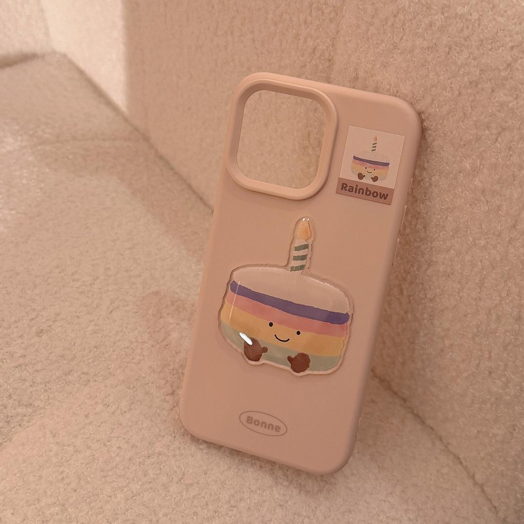 Ins Cute Cake 15pro Max for Apple 17 Mobile Phone Case for IPhone14For13 Milk 12 Three-dimensional 15