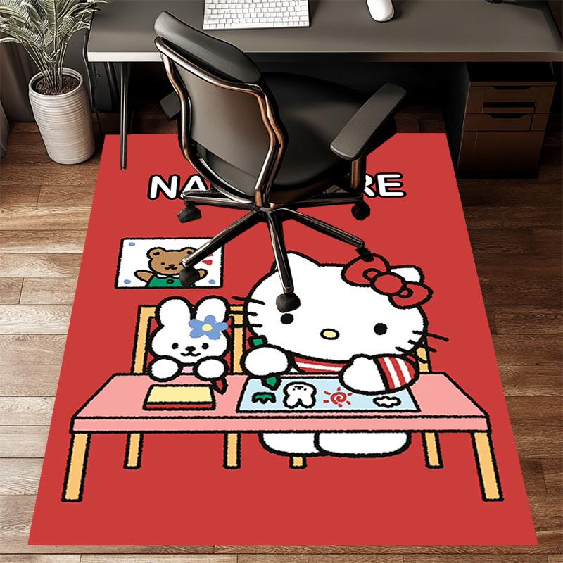 Custom HelloKitty Mat Personalized Name, Polyester Washable Indoor Entryway Rug, Gift for Christmas, Easter, Thanksgiving Day