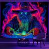 Mysterious Wizard Fluorescent Tapestry Uncover the Secrets of MagicUV Tapestry Wall Hanging Bedroom Home Party Decoration