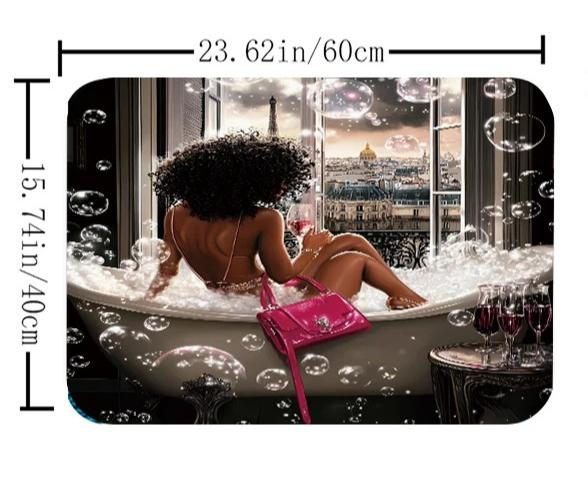 

Bathing Girl Bathroom Four-piece Set - Avant-garde Waterproof Shower Curtain, creating a complete bathroom kit A