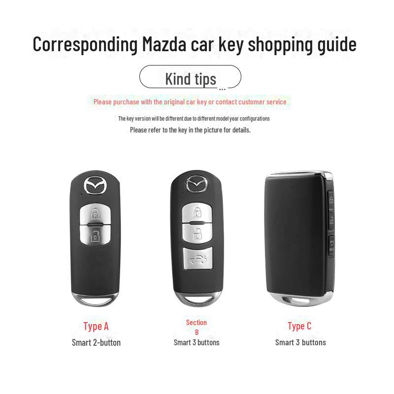 Kryt klíče Mazda pro 3/CX-4/CX-5/Atez/CX-30 - Plný ochranný kryt z TPU s přezkou
